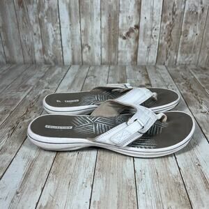 Clark’s cloudsteppers brinkle sandal white Womens 8‎